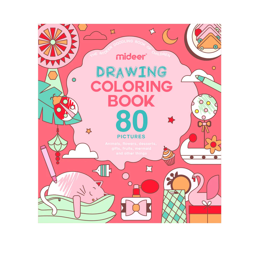 Mideer - Drawing Coloring Book Pink – HeyKids Australia Mideer - Drawing Coloring Book Pink – HeyKids Australia