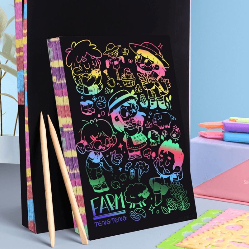 Rainbow Scratch Paper Art 30 Sheets HeyKids Australia rainbow-scratch-paper-art-30-sheets-heykids-australia