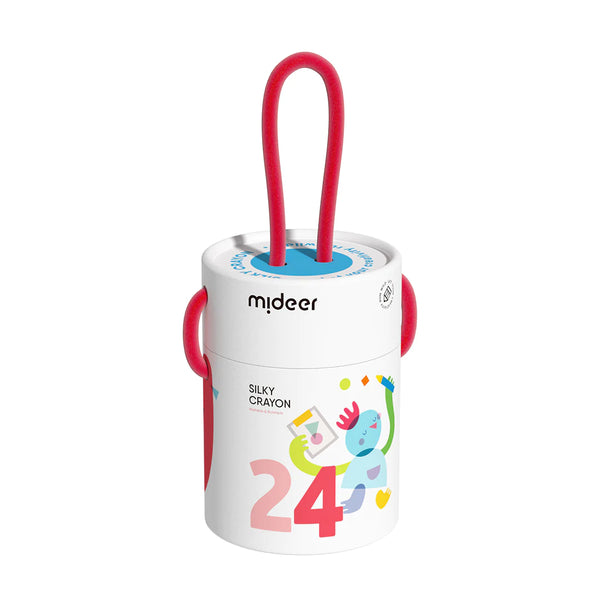 Mideer silky crayon 24 colors featured with quick-dry and ergonomic design, perfect for children small hands, best gift for kids over 6 year old