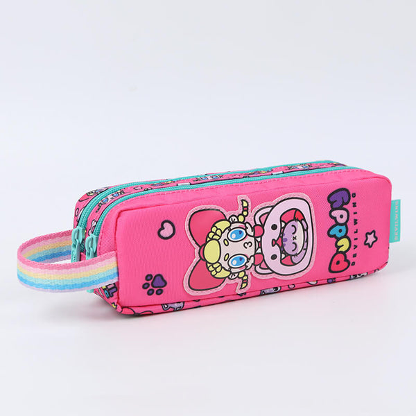 Devil Wing Two Layer Cartoon Pencil Pouch: Puddy (Pink)