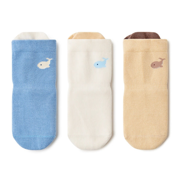 3 Pack Baby Grip Socks: Whale