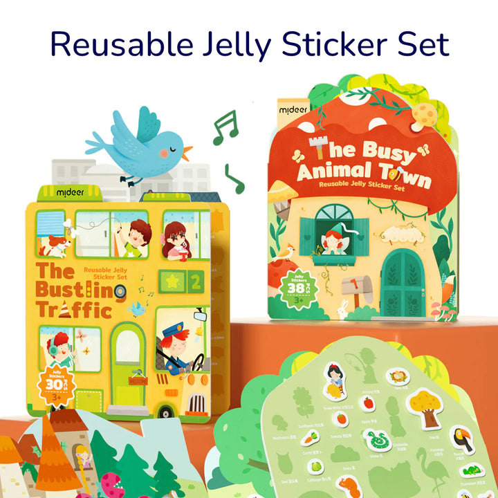 Image of Jelly Sticker Set. The stickers are reusable, which can accompany your kids for a long time.