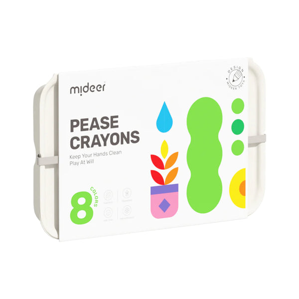 Mideer arts supplies - peas crayon 8 colors, made of beeswax and easy to color, help improve baby color initiation, best gift for little artists