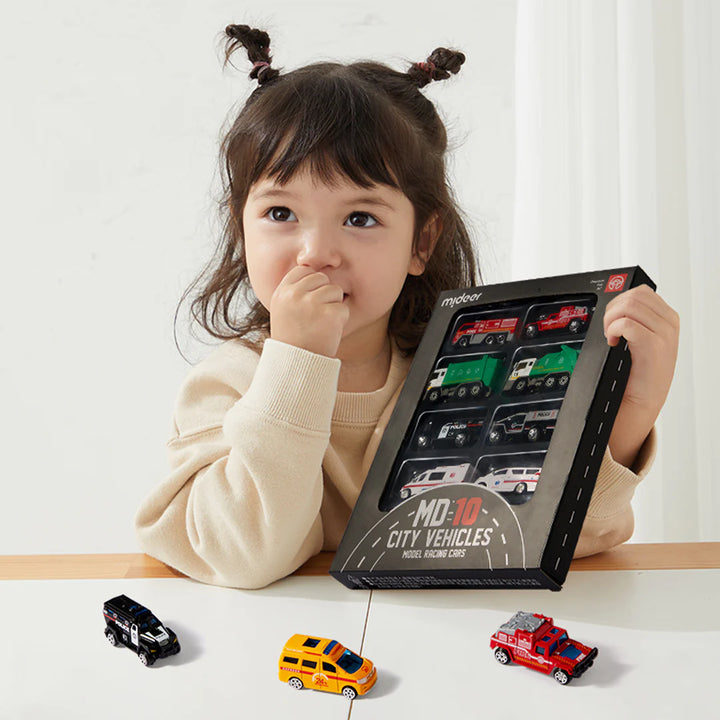 Image of Alloy Racing Car Set with 10 City, in nice gift package design, a surprise to your little car buff,  they will enjoy hours of pretend-play entertainment