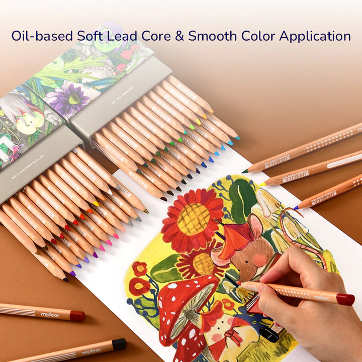 Arts supplies - colored pencil, oil-based soft lead core & smooth color application