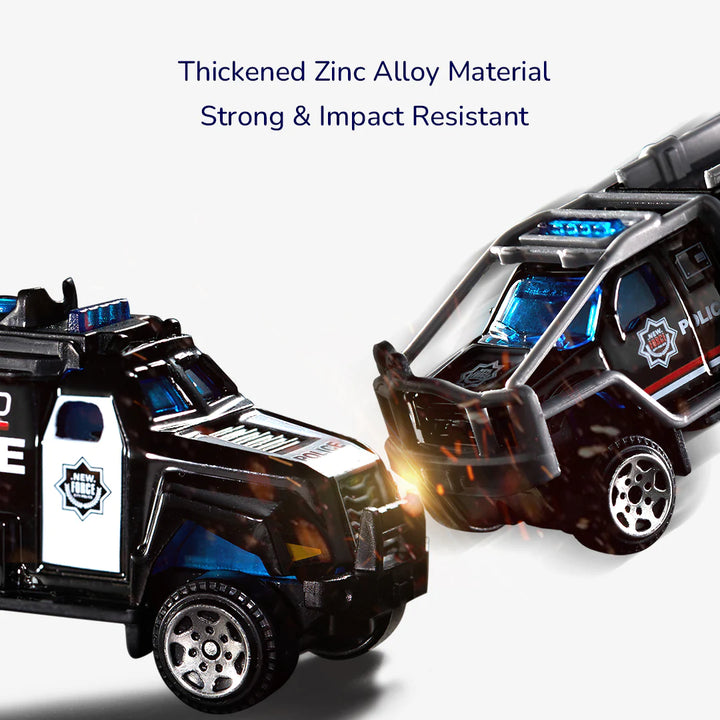 Image of Alloy Racing Cars with 10 City Vehicles, features thickened Zinc Alloy material, very strong and impact resistant