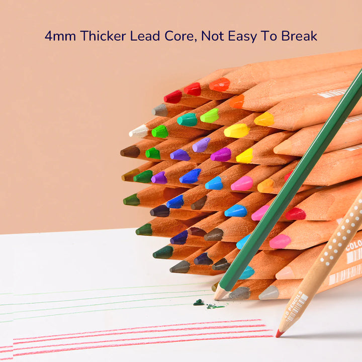 Colored pencil featured with thicker lead core, not easy to break