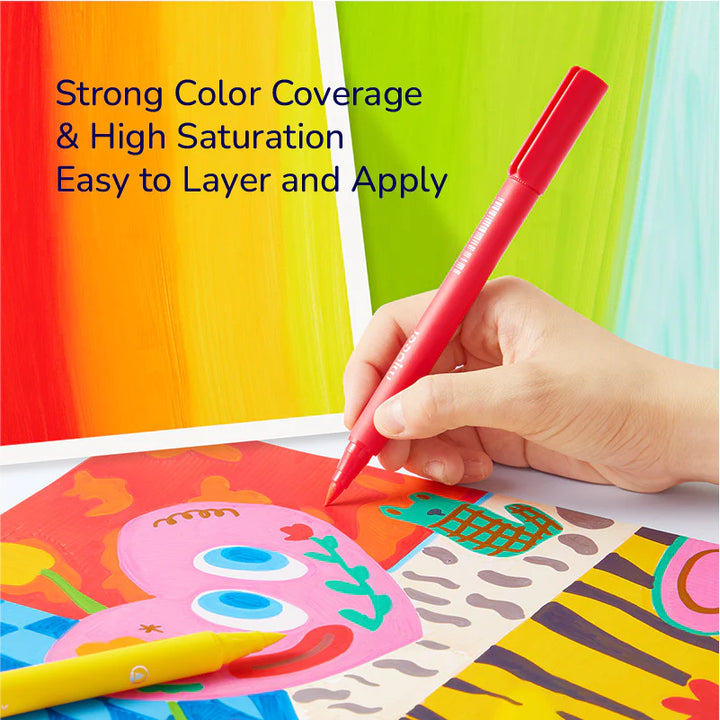 Image of Acrylic Markers in 24 colors, is with strong color coverage, high saturation and easy to layer and apply