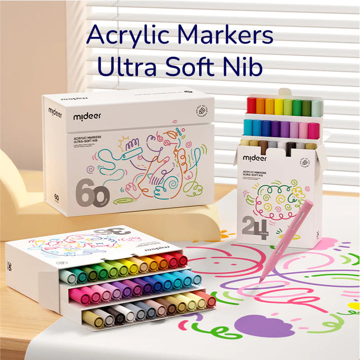 mage of Acrylic Markers in 36 colors,boast strong pigmentation and seamless layering capabilities.