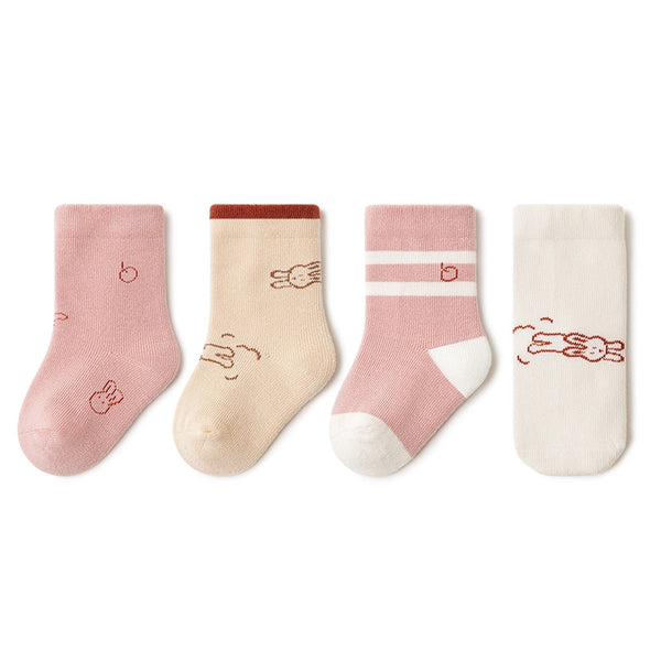 4 Pack Baby Socks: Rabbit