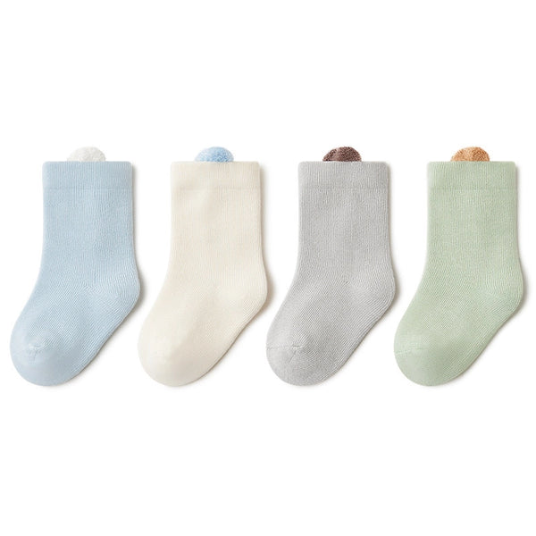 4 Pack Baby Toddler Socks: Little Ear