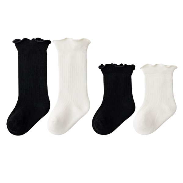 Beibi Baby & Toddler Ruffle Socks White/Black