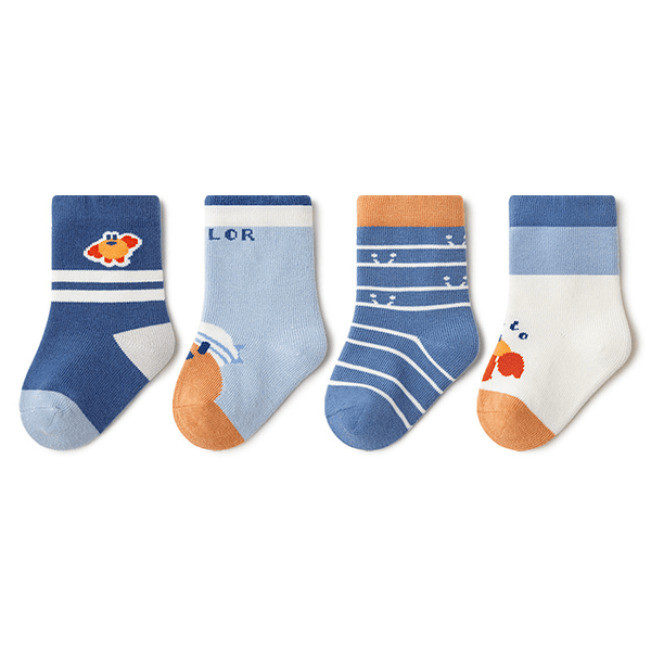 Beibi Baby & Toddler Socks: Crab Series (4 Pairs)