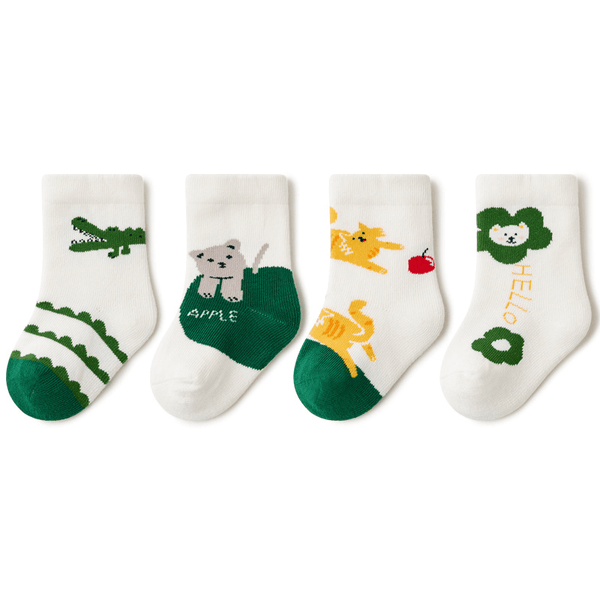Beibi Baby & Toddler Socks: Little Animals Series (4 Pairs)