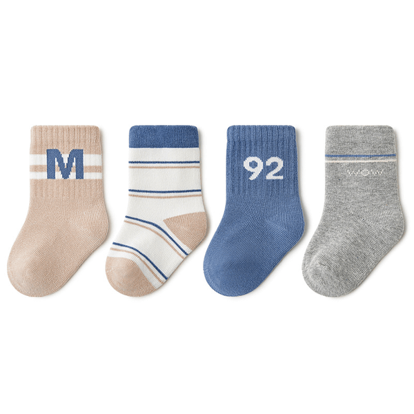Beibi Baby & Toddler Socks: Sports Style (4 Pairs)