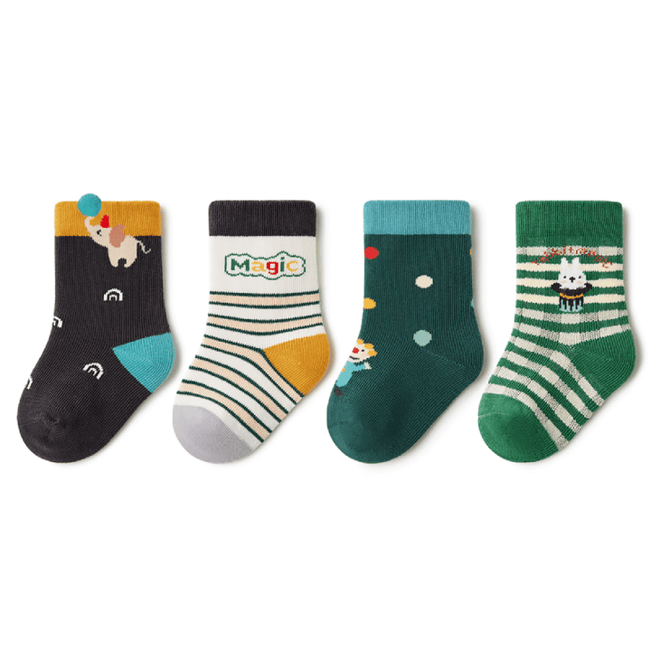 Beibi Bas Beibi - Baby Socks: 4 Pack in Circus Series – HeyKids Australia