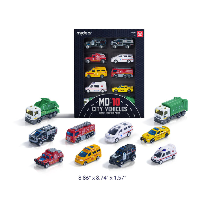 Image of Alloy Racing Cars-10P City Vehicles,  made from durable alloy with vibrant colors and realistic detailing for a charming appeal