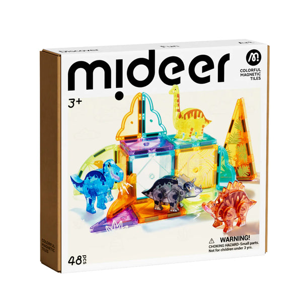 Mideer - Colorful Magnetic Tiles: Jurassic Adventure 48P