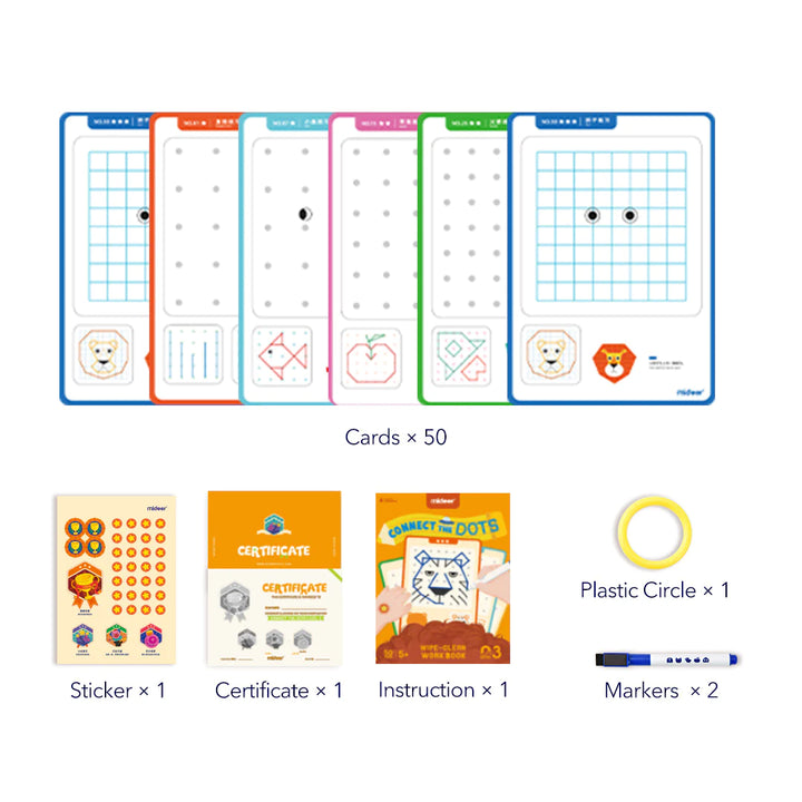 Mideer activity book - connect the dots featured with wipe-clean