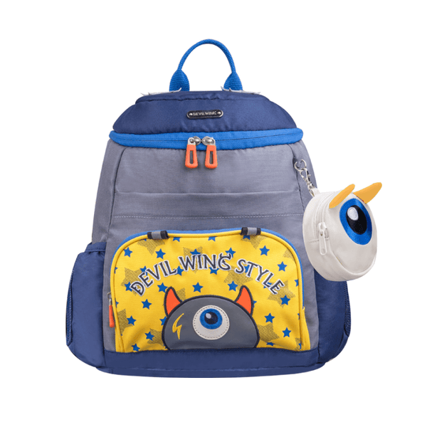 Preschool Backpack With Cute Key Bag - Gufi Grey Devil Wing