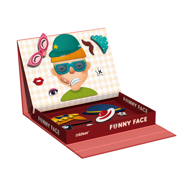 Mideer 2 in 1 Magnetic Playset - Funny Face Dress Up + Board Game