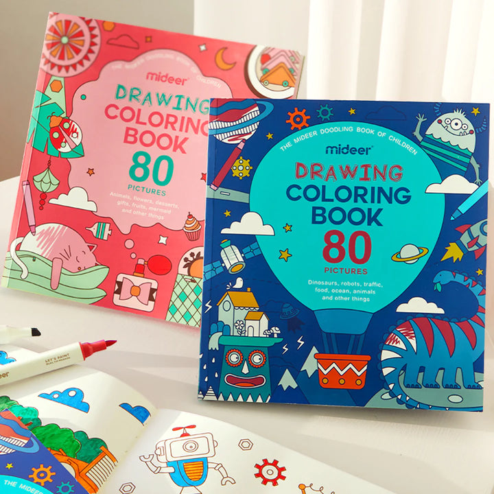Mideer - Drawing Coloring Book Pink – HeyKids Australia Mideer - Drawing Coloring Book Pink – HeyKids Australia