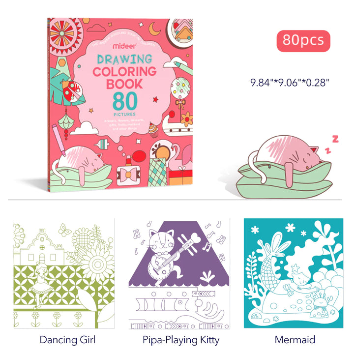 Mideer - Drawing Coloring Book Pink – HeyKids Australia Mideer - Drawing Coloring Book Pink – HeyKids Australia