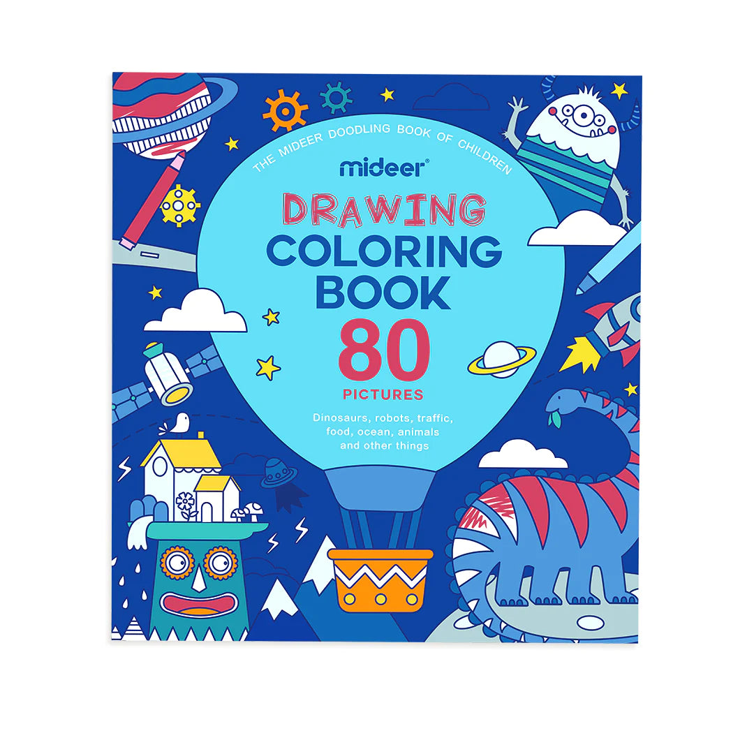 Mideer - Drawing Coloring Book Blue – HeyKids Australia