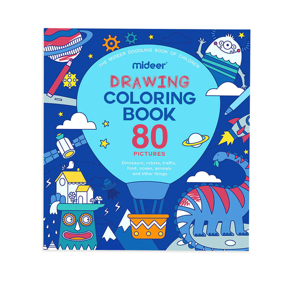 Mideer Drawing Coloring Book Blue