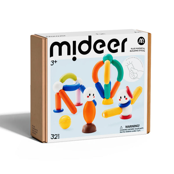 Mideer - Rainbow Plus Magnetic Building Sticks 32P