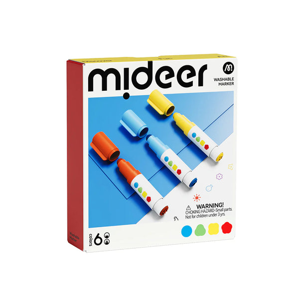 Mideer - Round-Tip Stamper Washable Marker: 6 Colors