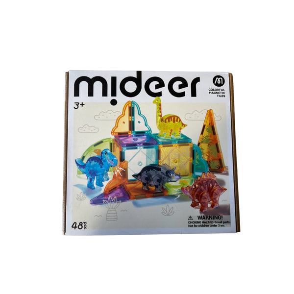 Oops Box - Mideer Colorful Magnetic Tiles: Jurassic Adventure 48P
