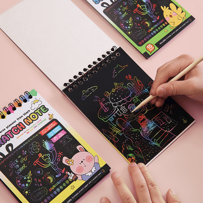 Rainbow Scratch Note 10 Sheets – HeyKids Australia