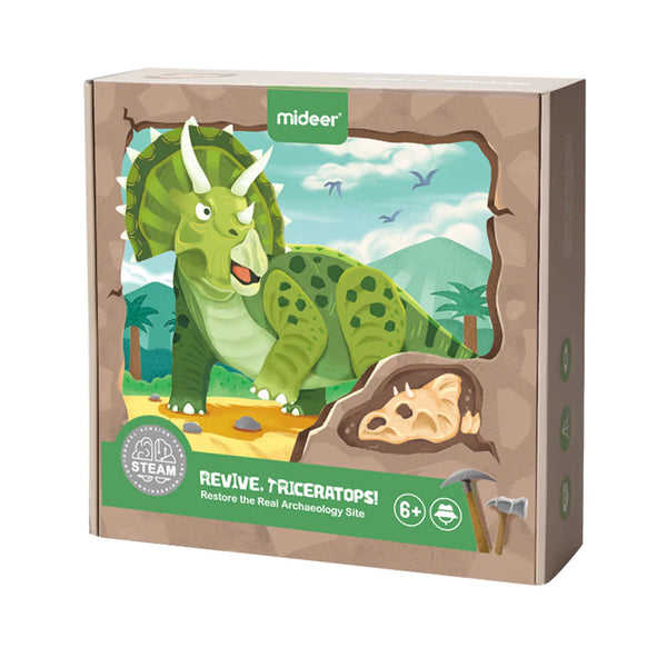 Mideer - Dinosaur Fossil Dig Kit - Revive, Triceratops!