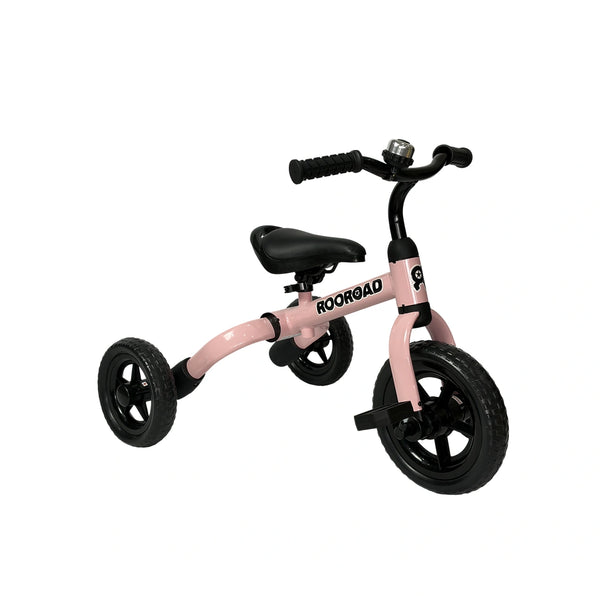 RooRoad - 3 in 1 Foldable Tricycle & Balance Bike: Pink