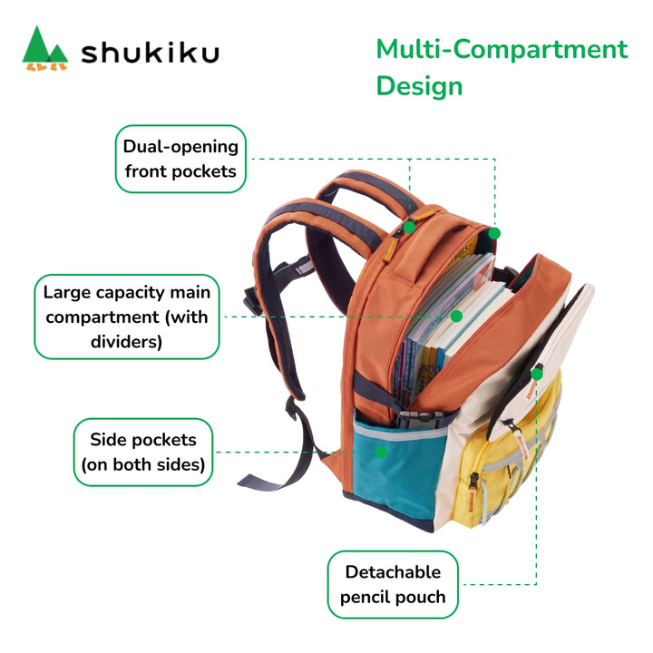 Shukiku Safari Sun Kids Backpack | Ergonomic Boys School Bag (Ages 4-8 ...
