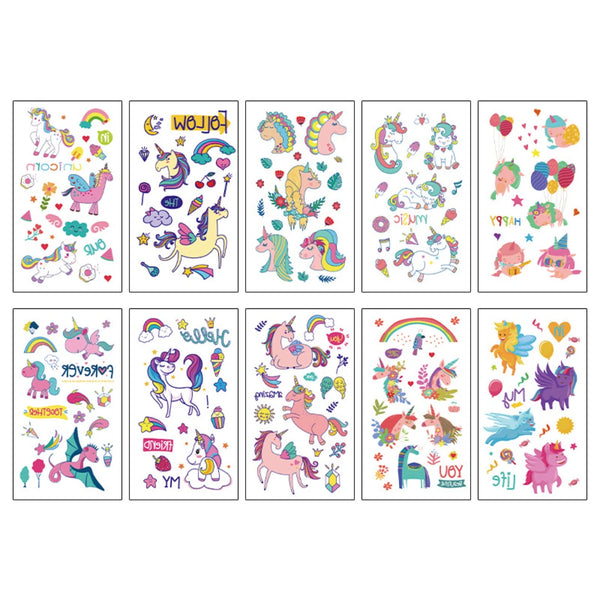 Temporary Tattoo Stickers for Kids: 10 Sheets