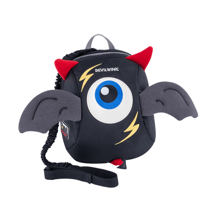 Toddler Anti-Lost Backpack Black For Kids Aged 1-3 - Devil Wing