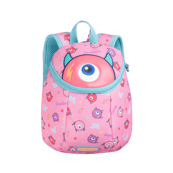 Daycare Backpack With Detachable Leash: Candy Series (Pink) - Devil Wing