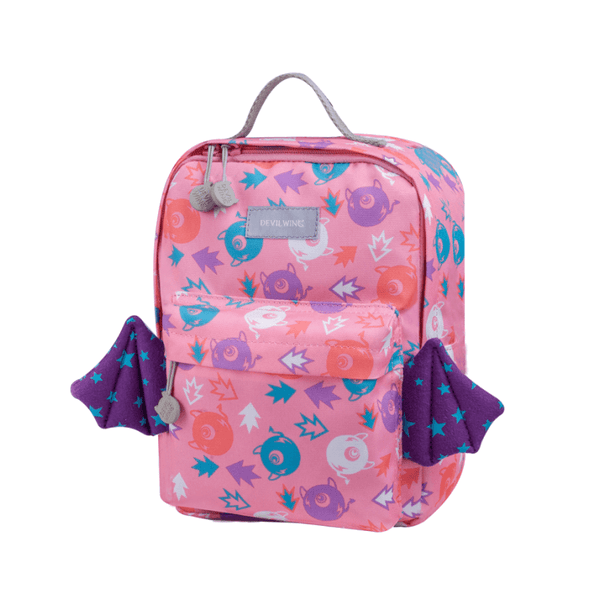 Daycare Backpack With Detachable Leash: Gufi (Pink) - Devil Wing